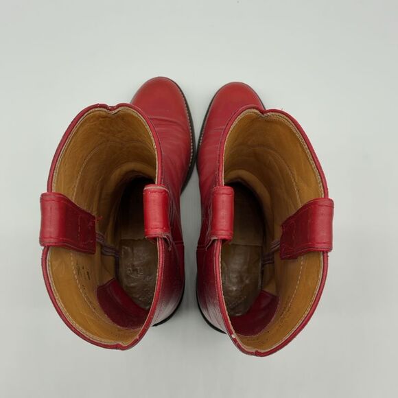 Justin Boots Vintage Red Women's Cowboy Boots - Picture 5 of 6